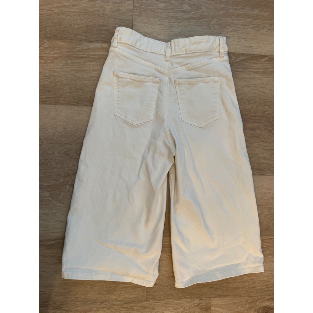 Contemporaine par Simons Organic Cotton Denim Jorts Shorts Cream White Size 0 - Picture 6 of 10